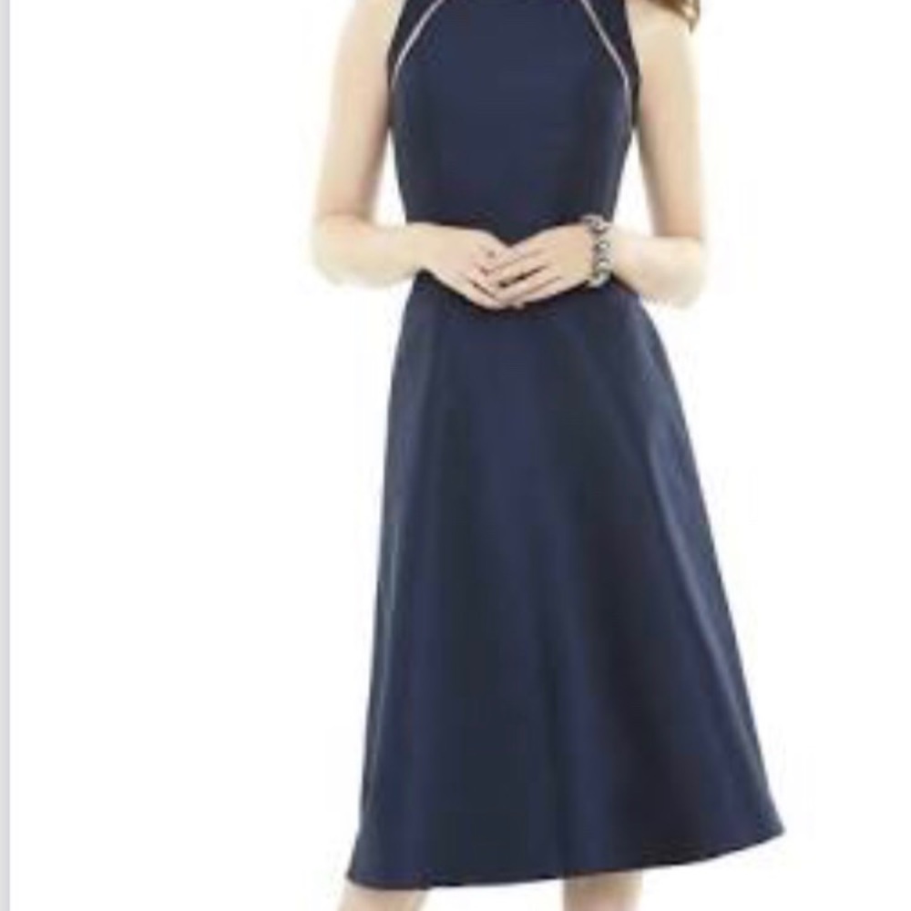 New Alfred Sung navy cocktail dress
